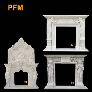 Pfm Cheap Hunan White Marble Fireplace for Home Decoration Interior