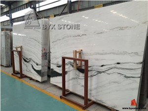 Open Book Panda White Marble Slab for Countertop,White Marble with Black Veins