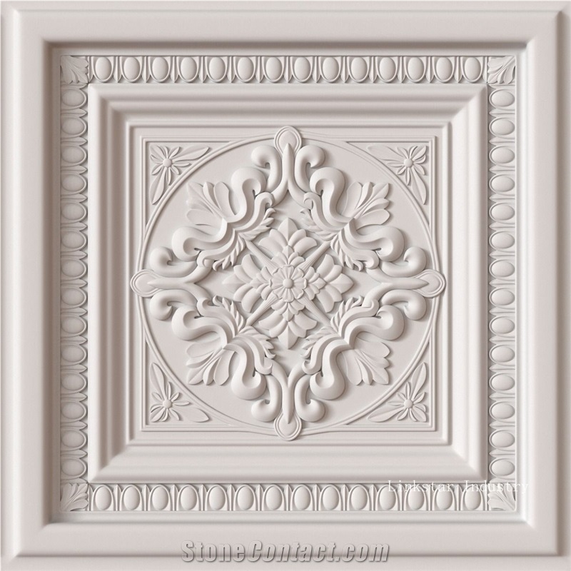 3d Decor Stone Engravings Wall Cladding Tiles, White Quartzite Engravings