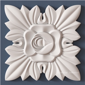 3d Decorative Stone Wall Reliefs Cladding Tile, White Limestone Wall Reliefs
