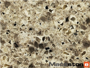 Brown Quartz Stone Slabs, Artificial Quartz Slabs Countertop Fabrication Mc4002