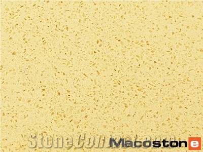 Yellow Quartz Stone Slabs, Artificial Quartz Slabs Countertop Fabrication Mc2008