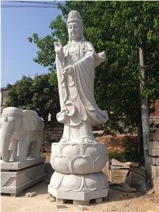 5 Meter High Dripping Guanyin Sculptures Grey Granite Avalokitesvara Statues