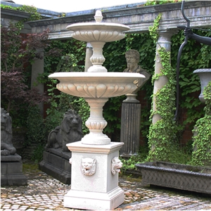 White Granite Exterior Fountains Garden Decoration Features
