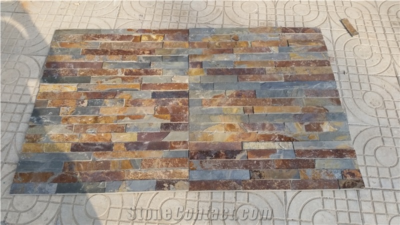 China Natural Rusty Slate Culture Stone, Rusty Ledge Stone Veneer Cladding