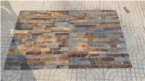 China Natural Rusty Slate Culture Stone, Rusty Ledge Stone Veneer Cladding