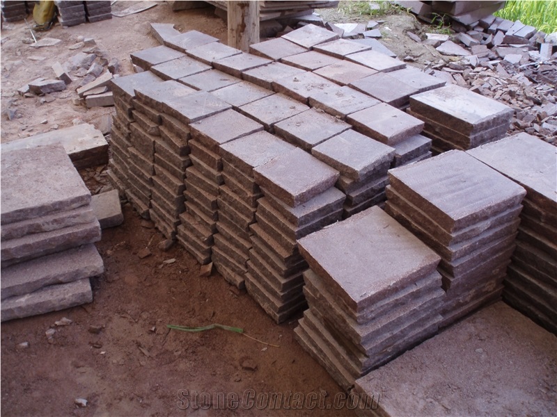 China Red Porphyry Cube Stone & Pavers