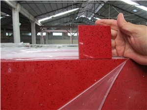 China Red Quartz Stone Slabs & Tiles, Engineered Stone Slabs, Artificial Stone