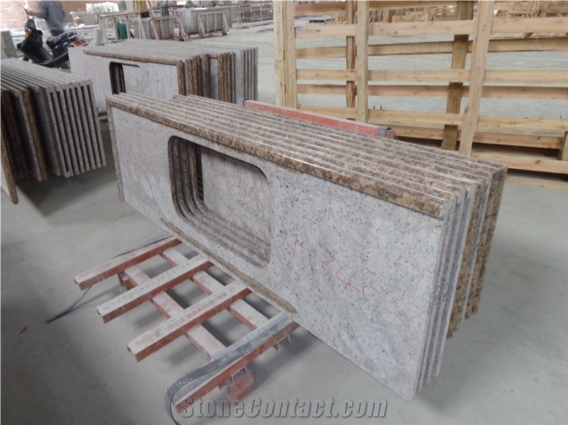 Giallo Fiorito Granite Kitchen Table Tops for Project and Residential Use,Customed Giallo Fiorito Granite Countertops