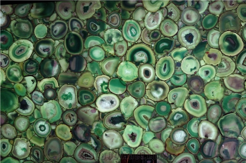 green agate slab