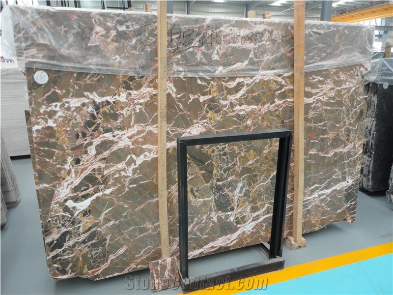 Imperial Gold Marble Slab China Polished Marble Tile & Slab, China Brown Marble