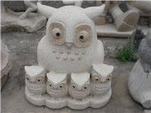 Owl Sculptures, Beige Granite Engraving Stone,Cheap Animal Sculptured Stone,Lions Door Guards,Garden Decoration,Beige Lions Sculptured, Owl Sculptures, Beige Engraving Stone,Cheap Animal S White Grani