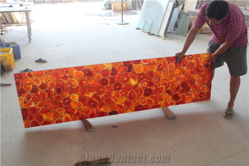 Red Agate Semi Precious Stone Panel, Red Agate Slab, Red Agate for Wall Decoration. Red Agate Gem Stone