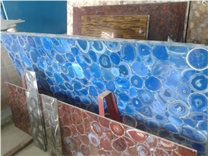 Translucent Blue Sky Agate Semiprecious Stone Slas &Tiles,Blue Sky Crystal Semi Presious Wall Panel,Blue Sky Agate Semi Precipus Gem Home Decor