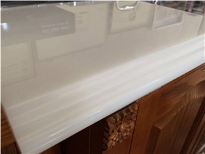 White Quartz Vanity Top, White Nano Crystallized Stone Bath Countertop