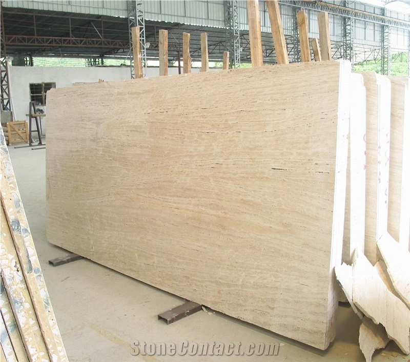 Xiamen China Super White Travertine Slab Tile Flooring Cover Paver, Iran White Travertine