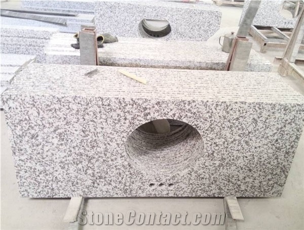 Chinese Grey Granite G439 Kitchen Countertops Big Flower White Granite Vanitytops -Kx