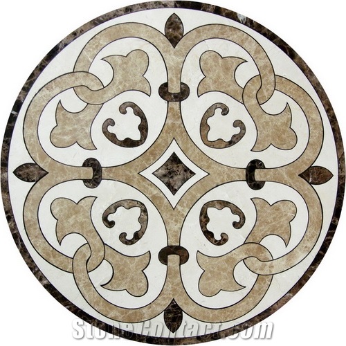 Multicolor Marble Medallion Polished Flooring Water Jet Round Medallions for Indoor Decoration