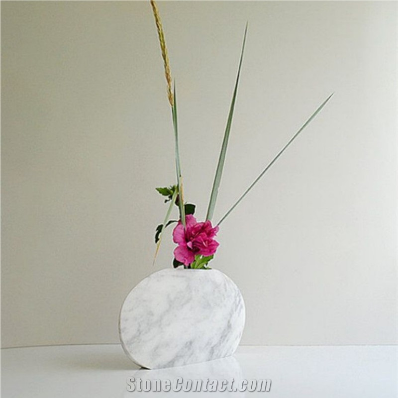 Stone Design Flower Pots ,Bianco Carrara Cd Marble Vases