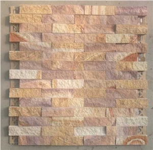 Colorized Yellow Sandstone Mosaic, Indoor Decoration Mosaic ,Top Quality Mosaic
