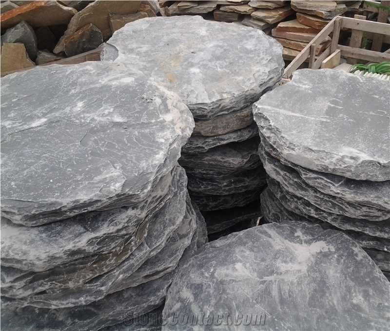 Handmade Tumbled Black Stepping Stones for Garden,Black Stepping Pavements, Stone Slate Cube Stone & Pavers