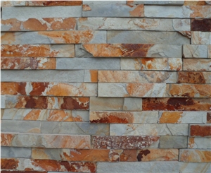 Rusty Slate Ledgestone Wall Panel Stone, Hebei Rusty Slate Stone Veneer Wall Panel