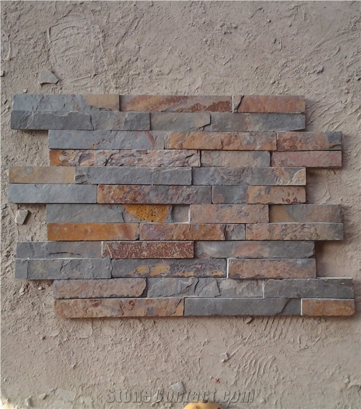 Rusty Stacked Stone,Flat Slate Stacked Stone,Grade a Stacked Stone