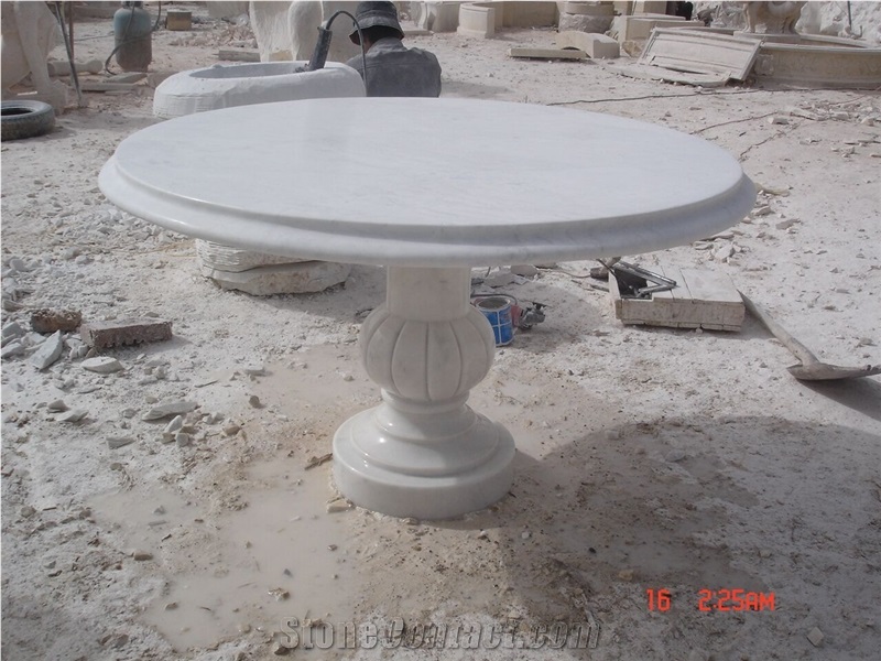 China White Marble Table, White Marble Furniture