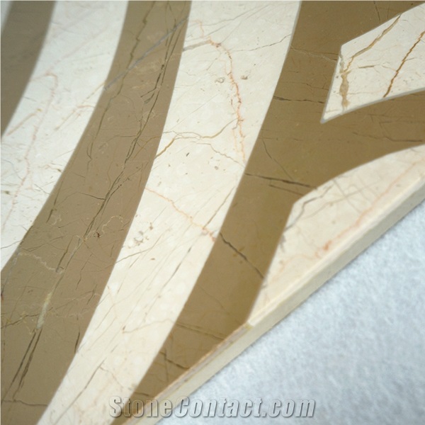 Beige Marble Medallions&Marble Flooring Design&Polished Faux Marble Tile