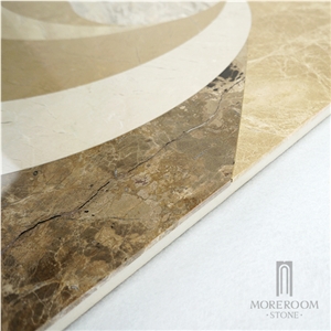 Emperador Marble Windmill Look Design Water-Jet Thin Compound Stone Tile