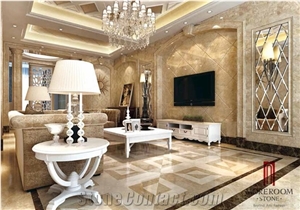 Hot Sale Cappuccino Light Beige Marble Tiles & Slabs with Porcelain Base