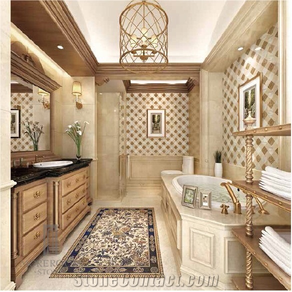 Hot Sale Square Marble Floor and Wall Design for Bathroom