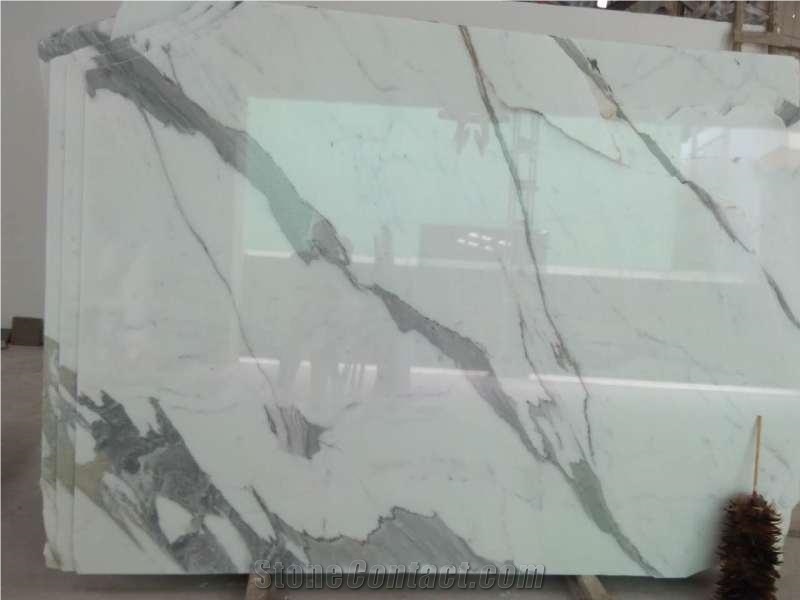 Italy Provincia Di Massa Carrara Statuario Vena Fine Marble Slab and Tile, Italy White Marble