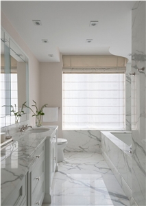 Italy Provincia Di Massa Carrara Statuario Vena Fine Marble Slab and Tile, Italy White Marble