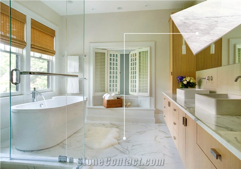 Bathroom Design Italy White Marble, Large Marble Floor Tiles Bathroom