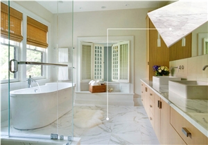 Italy Provincia Di Massa Carrara Statuary Marble Floor Tile for Bathroom Design, Italy White Marble