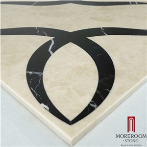 Feslikan Oscar Beige Marble Artistic Inset Marble Waterjet Marble Tile Floor Medallions Turkey Marble Price Modern Marble Flooring Design