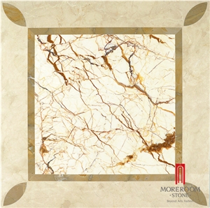 Sofitel Gold Marble,Latte Cream,Mpc21g66 Moreroom Stone Waterjet Composite Marble Panel Design