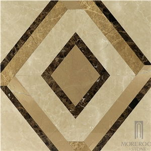 Spain Buñol Emperador Light Marble Composite Marble Panel Thin Laminated Water-Jet Medallions Unique Design Marble Price Best Home Decoration