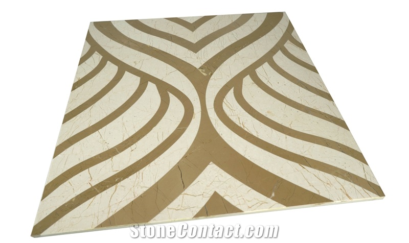 Spain Crema Marfil Beige Marble Hot Sale Waterjet Marble Tiles Design Floor Pattern