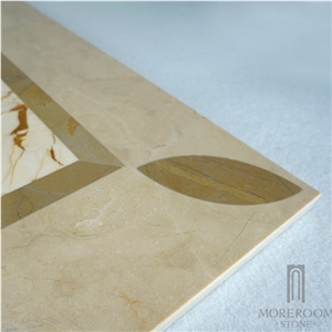Turkey Bilecik Sofitel Gold Marble Composite Marble Tile Fantastic Floor Design Pattern Bathroom Laminated Water-Jet Medallions Marble Price