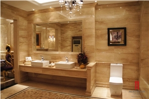 Turkey Cupertino Beige Marble Tile & Slabs for Bathroom Design