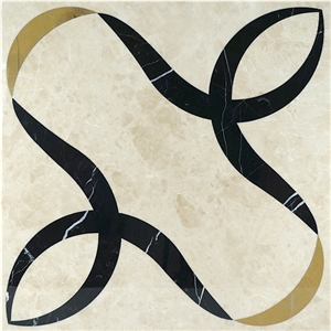 Turkey Turcamar Latte Beige Marble Ceramic Backed Waterjet Medallion