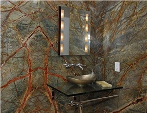 Rain Forest Green Marble Bathroom Wall Application