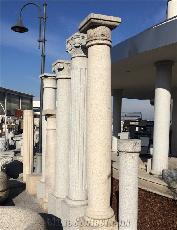 Granite Column, Stellato San Giacomo Granite Column, Beige Granite Italy Columns