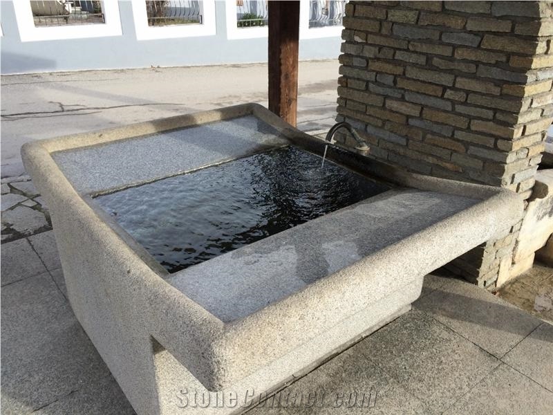 Grey Granite Fountain with Polished Inner Tub