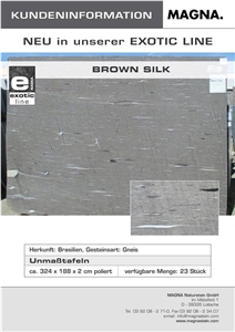 Exotic Brown Silk Granite Slabs