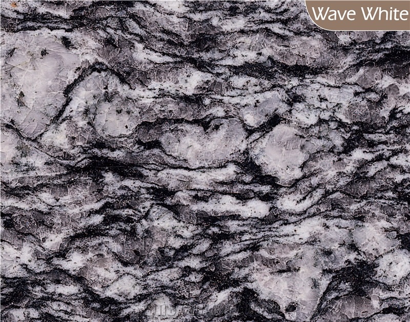 Wave White Granite Tiles & Slabs, Wave White Granite Block