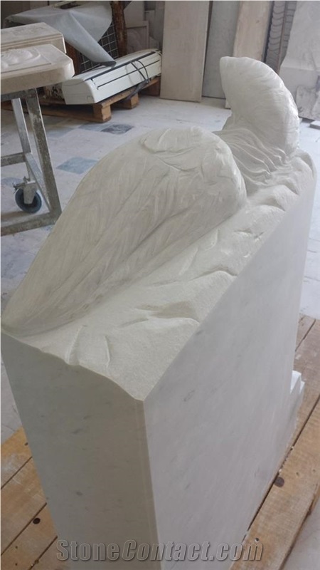 Perlato Sicilia Marble Headstone, Beige Italy Marble Sculpture & Statue