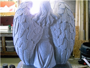 New Arrival Angel Black & White Marble Monument & Tombstone